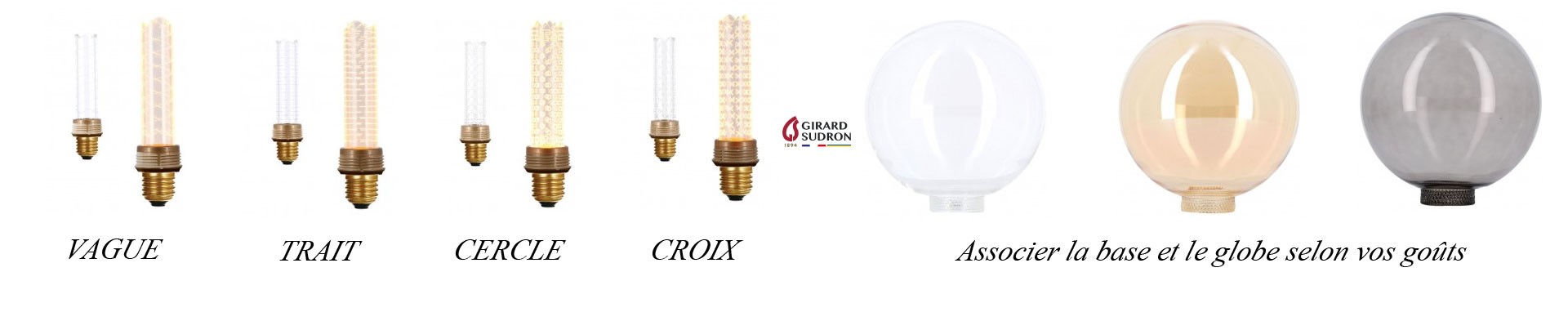 Ampoule globe  led composite girard sudron