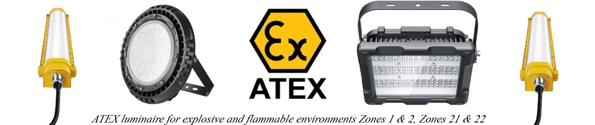 ATEX luminaire for explosive and flammable environments Zones 1 & 2, Zones 21 & 22