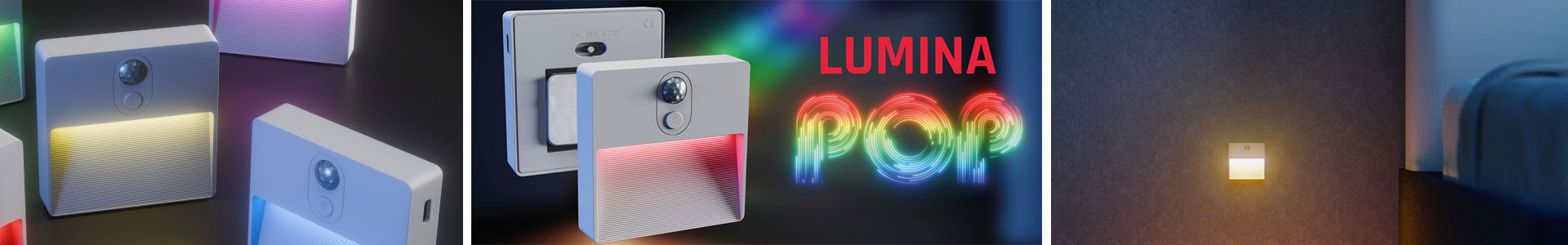 White RGB night light with built-in motion sensor