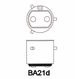 8020500000595 BA21D Phare-Code Jaune 41x61 12v 45/40w 2 Filaments