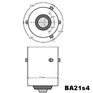 8020500215524 BA21S4 Anti-Brouillard clair 40x60 48v 35w 1 filament