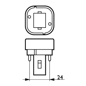 3040200011462 G24D2 DULUX D 18w /827 2 pins OSRAM