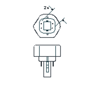 A10562423VQ1T Douille G24Q1- GX24Q1 à visser verticalement