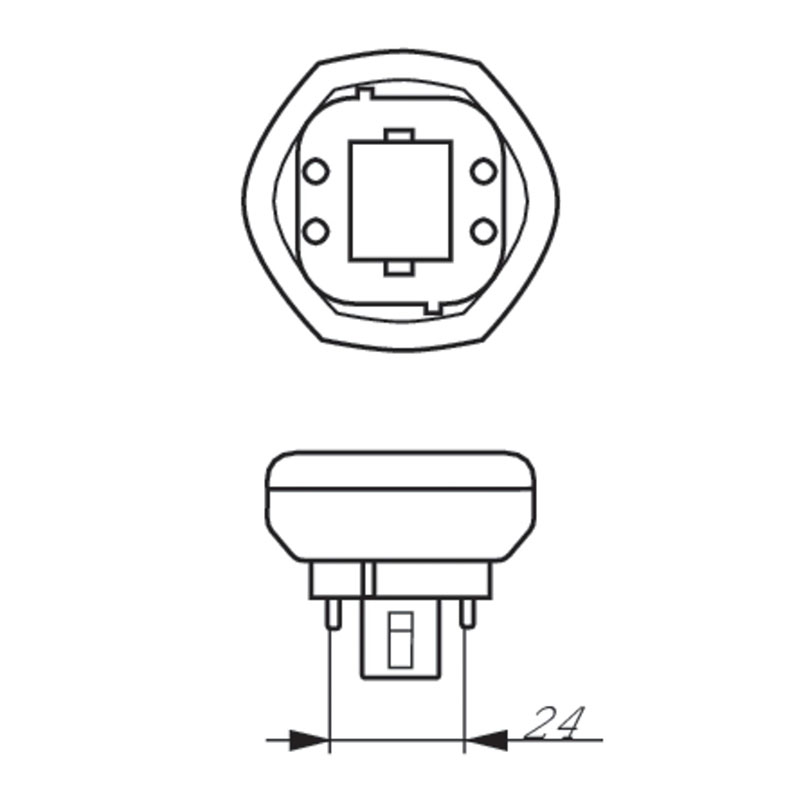 A10562423VQ2T Douille G24Q2- GX24Q2 à visser verticalement