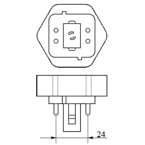 M107267453126 Douille GX24Q6 à visser verticalement