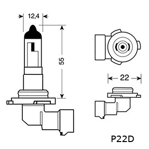 8048000502681 P22D Lampe Halogène claire 12v 55w HB4 9006