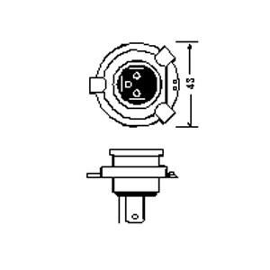 8040200250632 P43T Halogène GIGANT Heavy-Duty H4 94196 24V 75/70W OSRAM