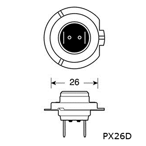 8040200006226 PX26D Lampe Halogène claire H7 11x59 12v 55w 64210 OSRAM